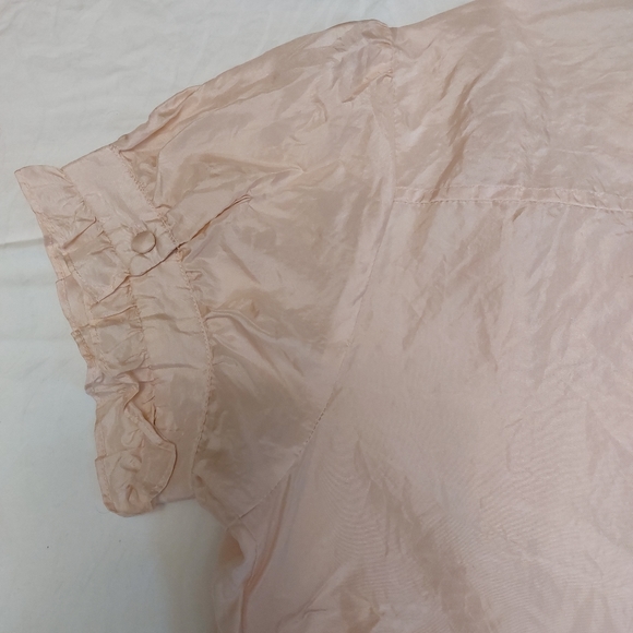 Eduardo Blanco 100% Silk Regency Vibe Ruffled Top, Size Large - Picture 12 of 12